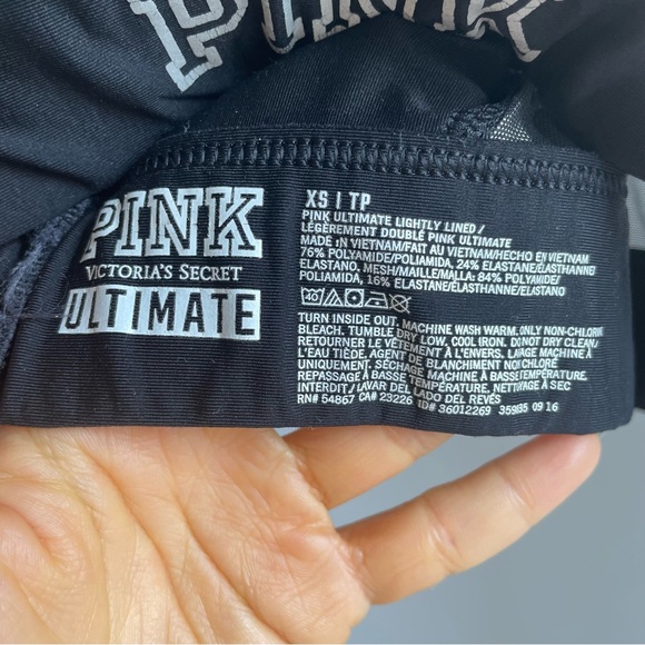 Victoria’s Secret PINK Gym Black RacerBack Mesh Sports Bra - Picture 7 of 7